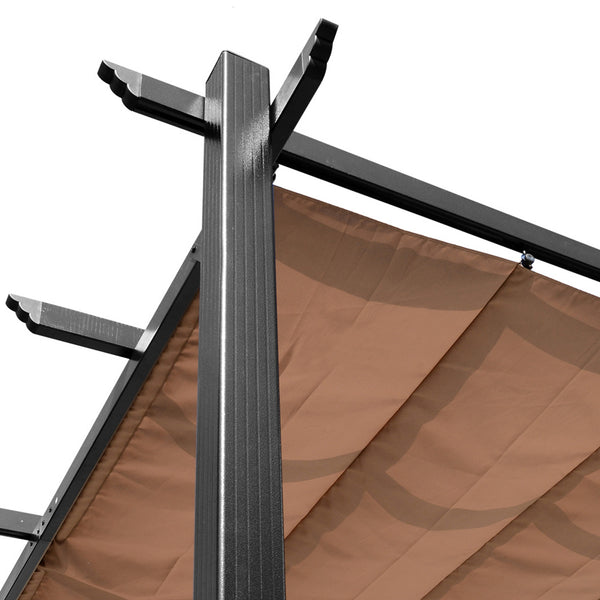 10' x 13' Aluminum Outdoor Pergola, Sand