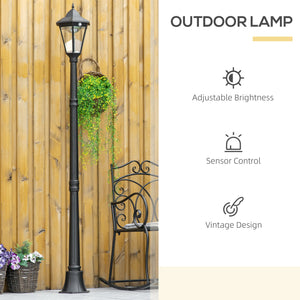 Outdoor solar street light with motion sensor, black