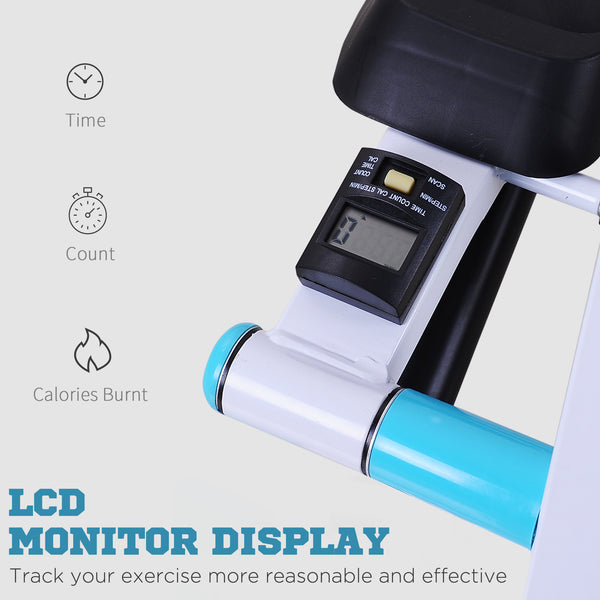 Height-adjustable stepper with LCD display, turquoise