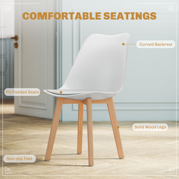 Round dining table set for 4 people for small spaces, apartment, white