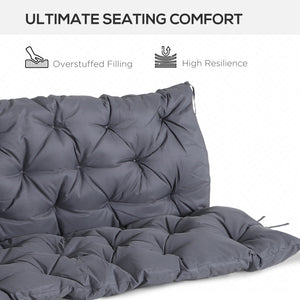 3 Seater Replacement Cushions for Bench, Swing and Backrest for Patio and Garden, Dark Grey