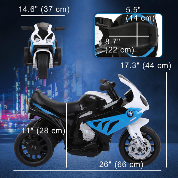 BMW 6V Motorcycle with Headlight, Music - Blue