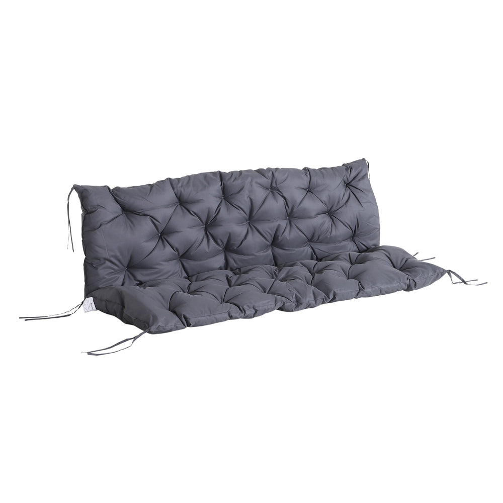 Ensemble gris foncé de coussins pour banc 3 places et balancelle, avec dossier, parfaits pour terrasse et jardin