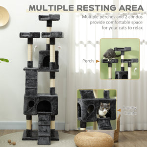 172cm Multi-Level Cat Tree, Dark Grey