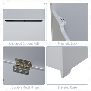 Wooden storage box for children's toys, gray