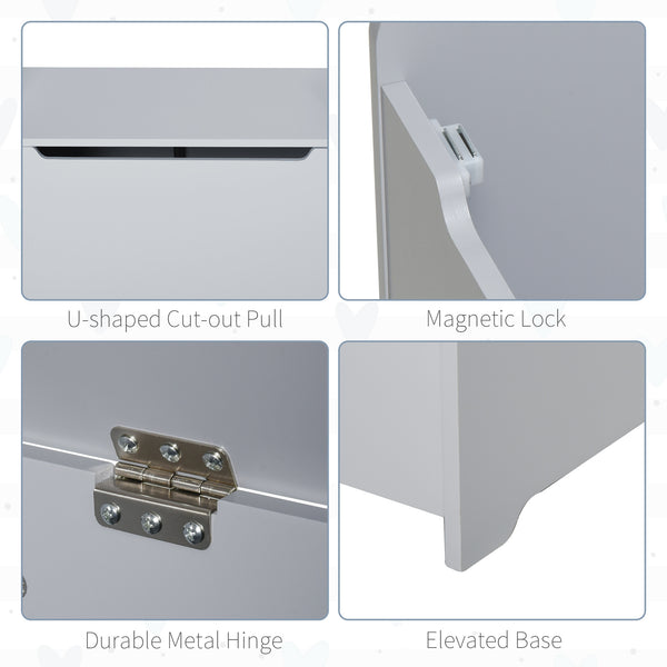 Wooden storage box for children's toys, gray