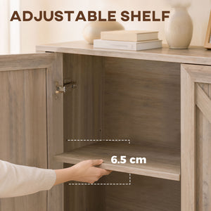 60" barn door sideboard, light gray