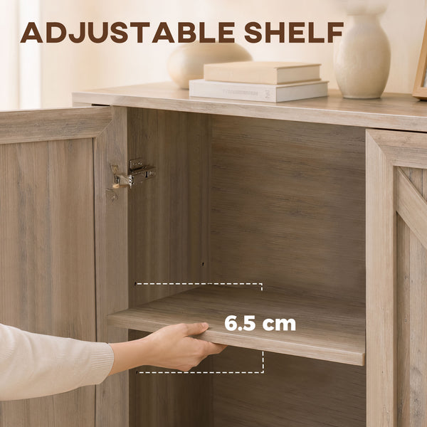 60" barn door sideboard, light gray