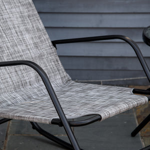Garden Rocking Chair, Outdoor Indoor Texteline Rocker for Patio, Balcony, Porch, Grey