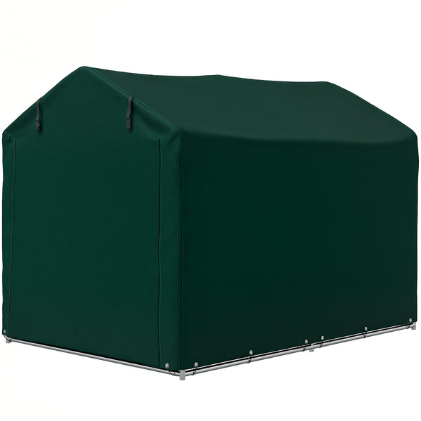 UV-resistant garden shed with roll-up zip door, dark green