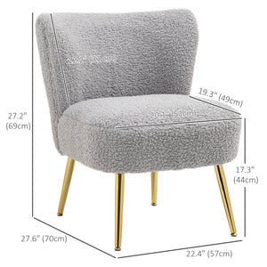 Living room armchair with soft padding and gold legs, anthracite gray