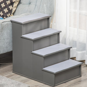 Dog stairs with non-slip mat, 40 x 59 x 54 cm, grey