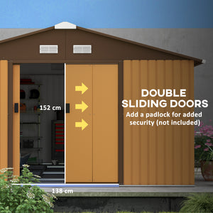 Garden shed with foundation kit and double door