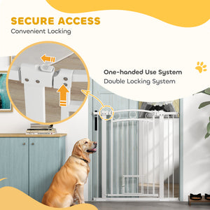 Extra-tall dog gate with cat flap
