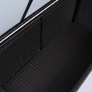75 Gallon Outdoor Wicker Storage Box with Gas Lift, Dark Brown
