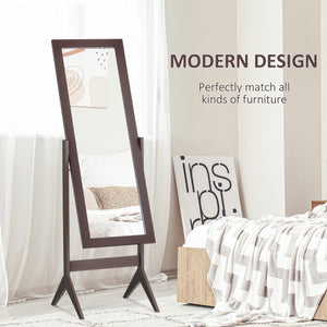 Full-length floor mirror with 2-position adjustable angle