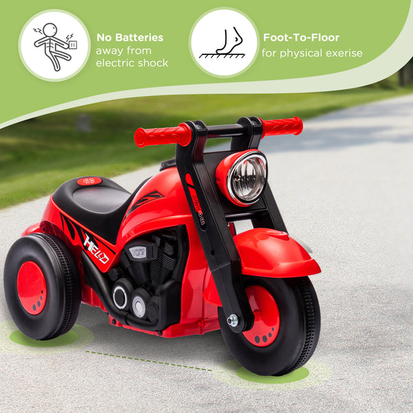 Toddler Motorcycle with Music and Bubbles, Red