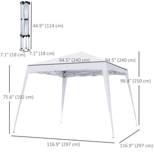 8 x 8 Folding Awning with Carry Bag, White