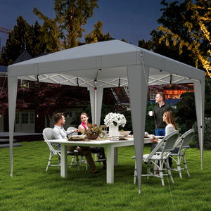 10 x 10 Pop-Up Canopy with Center Light, UPF 50+ Protection, Remote Control, Light Gray