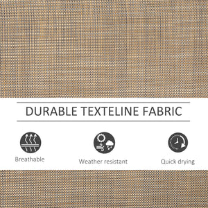 3-seater rocking chair, steel frame, fabric seat, brown