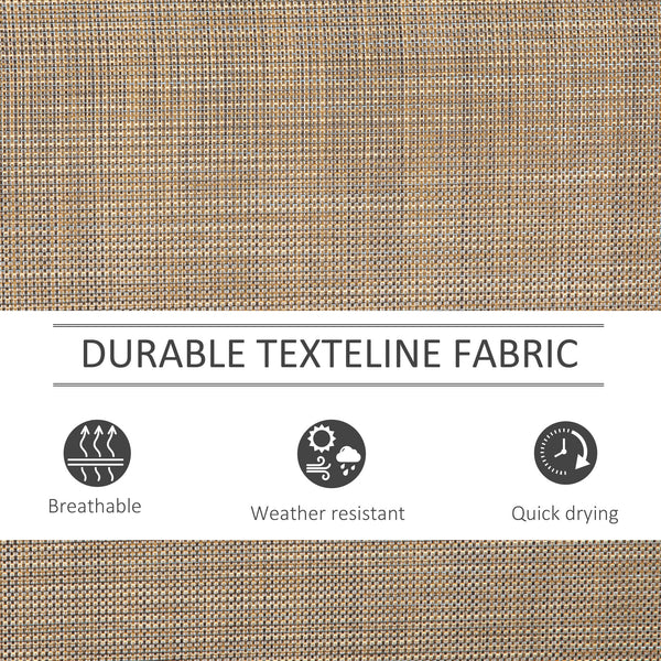 3-seater rocking chair, steel frame, fabric seat, brown