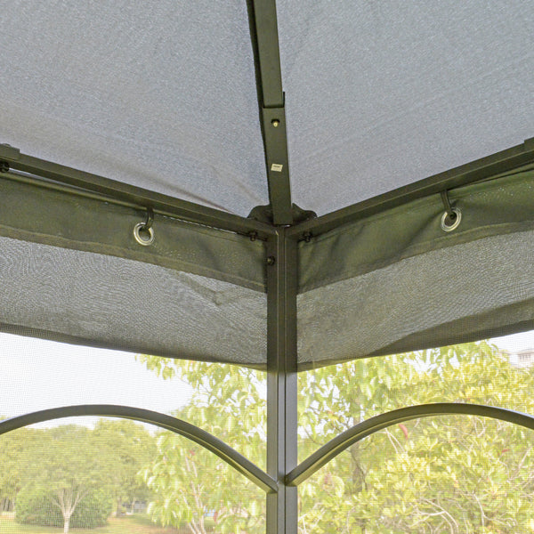 10 x 10 steel gazebo with removable mesh curtains, grey