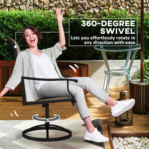 Set of 2 outdoor swivel chairs