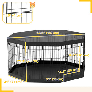 8-Panel Foldable Dog Playpen with Ground Stakes
