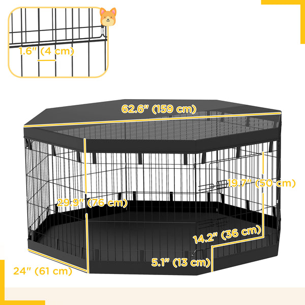 8-Panel Foldable Dog Playpen with Ground Stakes