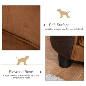 Raised dog sofa with removable and washable cushion