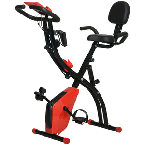 3-in-1 Folding Exercise Bike with 8-Level Magnetic Resistance, Red