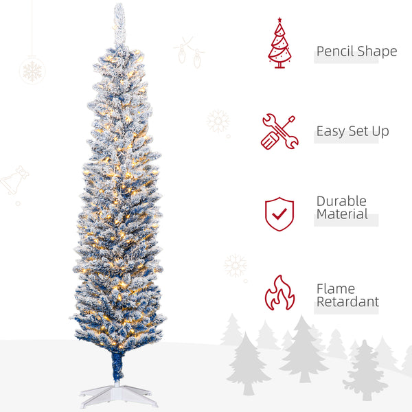 6ft Pre-Lit Frosted Artificial Christmas Trees