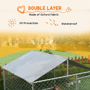 Heavy-duty galvanized steel outdoor dog kennel with UV-resistant roof