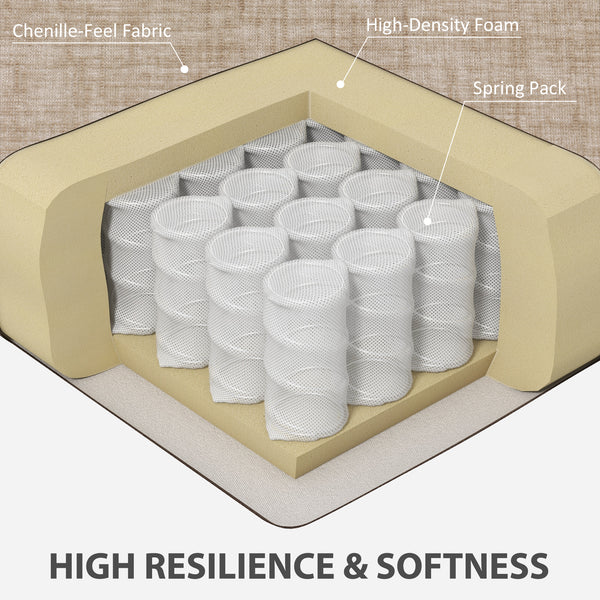 3-seater sofa with USB ports and cup holders, light brown