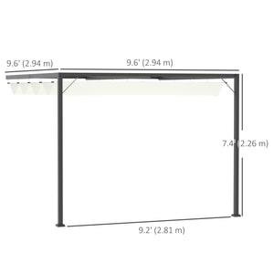 10 x 10 pergola with retractable awning, cream white