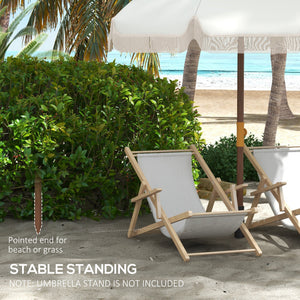 6.2-foot beach umbrella, light gray 