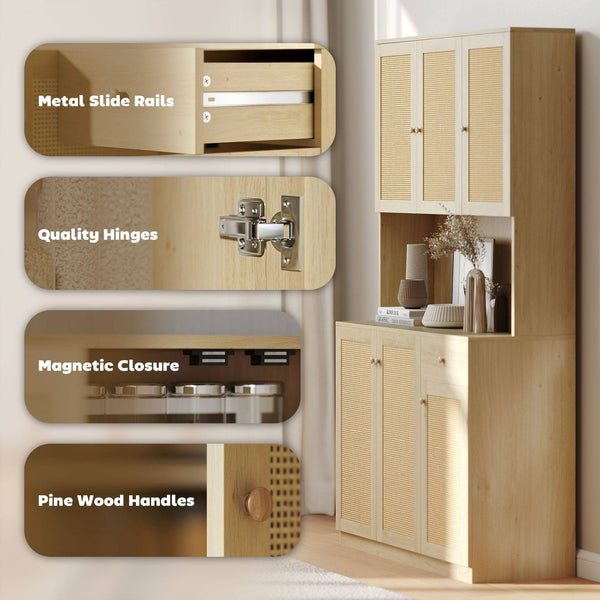 Bohemian style kitchen sideboard with microwave worktop