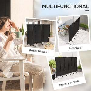 6-panel folding screen, UV30+ protection, black
