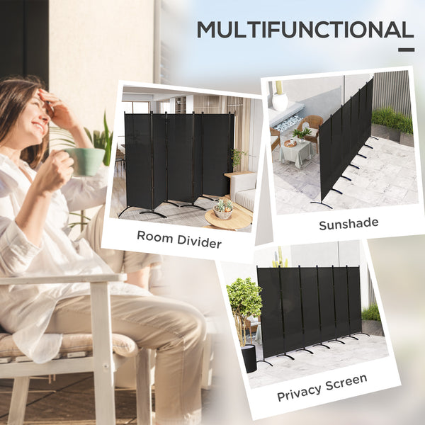 6-panel folding screen, UV30+ protection, black