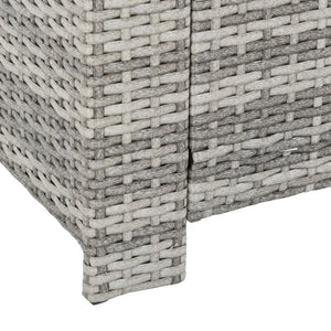 6 Piece Rattan Garden Furniture Set with 3 Seater Sofa, Armchairs, Footstool and Table, Light Grey