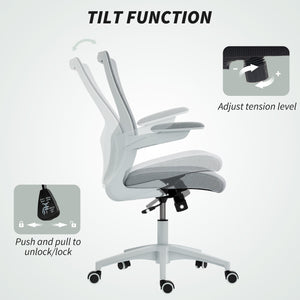Ergonomic office chair with lumbar support, grey
