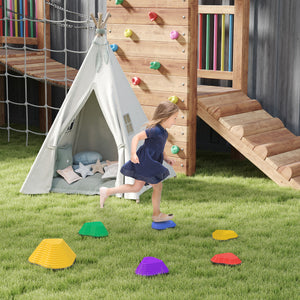 Set of 6 non-slip stacking stones for children, heart-shaped