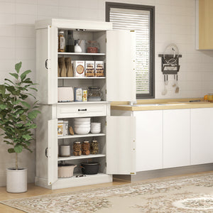 Pantry with 4 doors and 2 cupboards, aged white