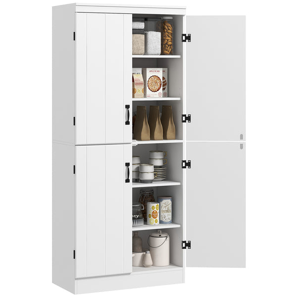 4-door storage unit with adjustable shelves, white