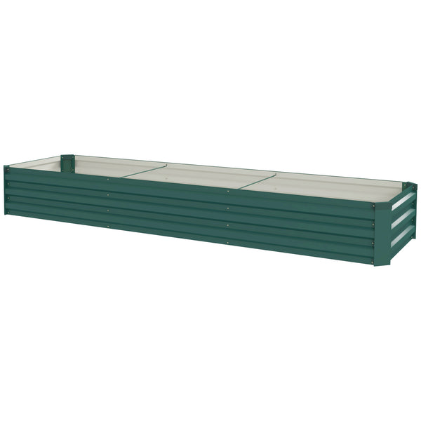 Galvanized raised planter, green