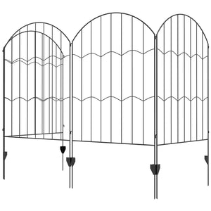 Set of 4 decorative fence panels, black