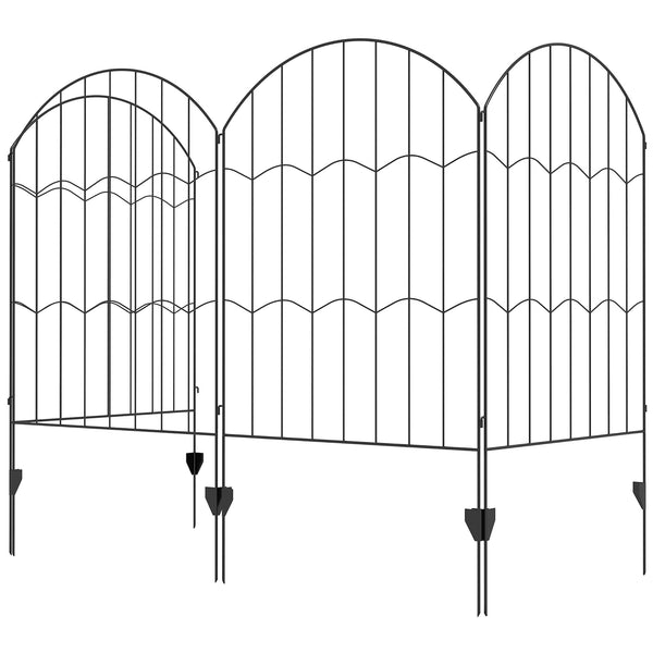 Set of 4 decorative fence panels, black