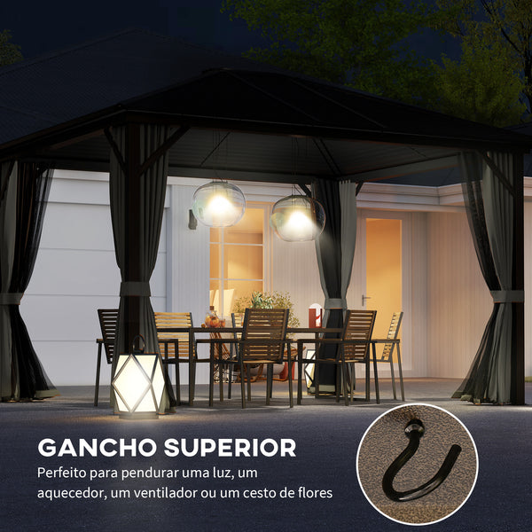 Luxury Aluminum Hardtop Gazebo with Metal Roof and Garden Sun Shelter