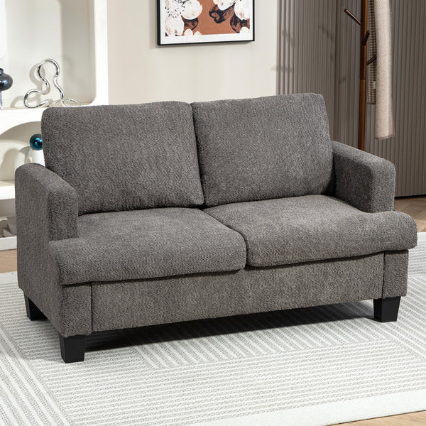2-seater sofa with removable cushions, solid wood frame, dark gray