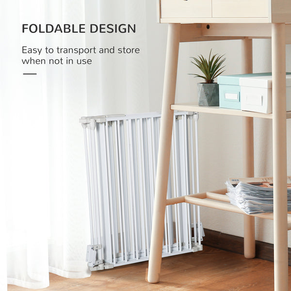 Foldable dog playpen with door, white